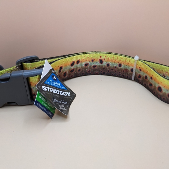 Brown Trout Pattern Dog Collar Size X-Large - Picture 5 of 6
